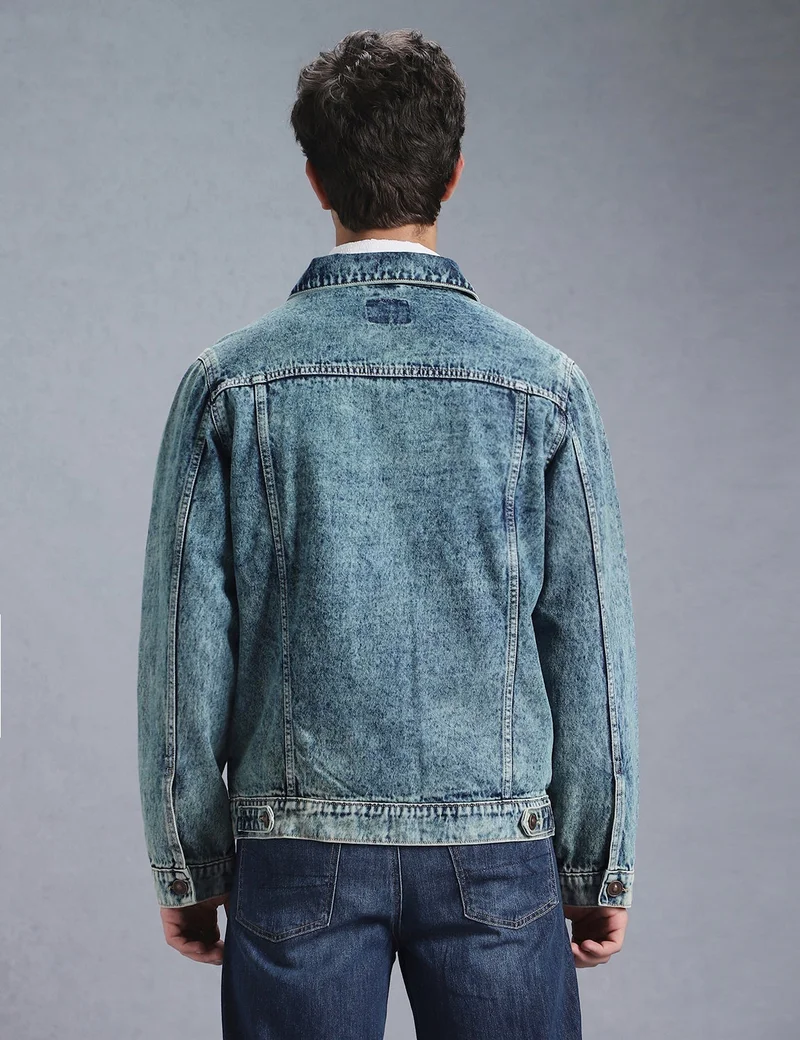 Inkd  Men's Overdyed Trucker Denim Jacket - Jacket for Men | 100% Cotton | Double Flap Pocket | Regular Fit | Full Sleeve Jacket for Men | Best Price UAE